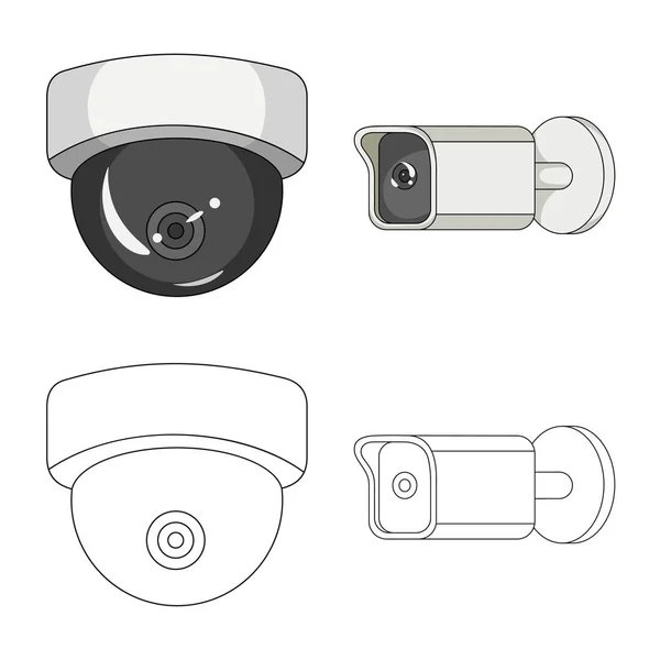 Isolated object of cctv and camera sign. Set of cctv and system vector icon for stock. — Stock Vector