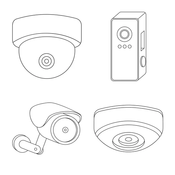 Vektor-Illustration von cctv und Kamera-Symbol. Sammlung von cctv und system stock symbol für web. — Stockvektor