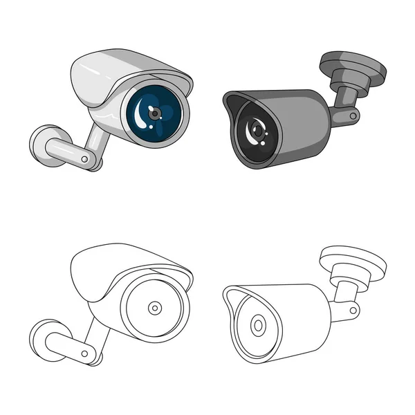 Objeto aislado de cctv y el signo de la cámara. Conjunto de cctv y sistema de stock símbolo para web . — Archivo Imágenes Vectoriales