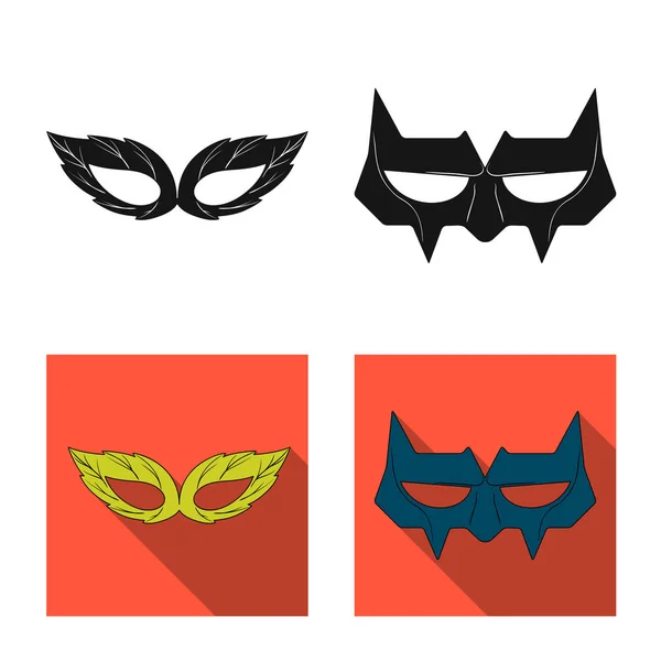 Vector ontwerp van pictogram held en masker. Collectie van held en superheld aandelensymbool voor web. — Stockvector