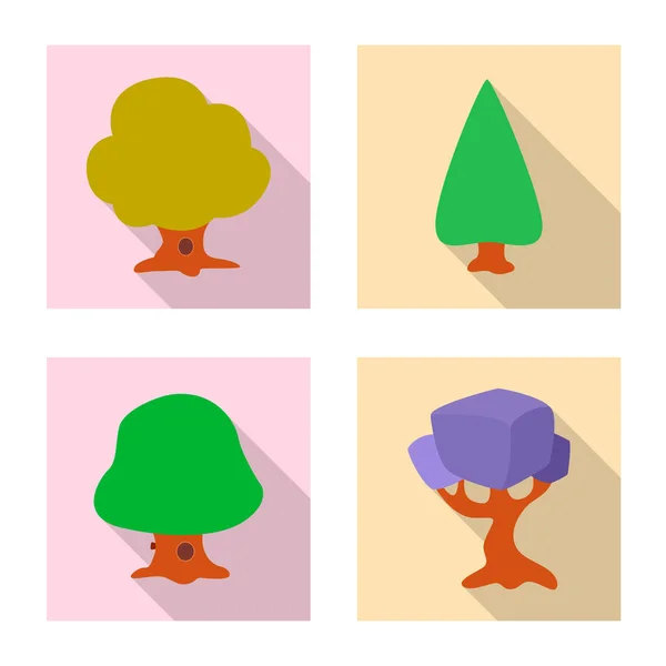 Illustration vectorielle du logo arbre et nature. Jeu d'icônes vectorielles arbre et couronne pour stock . — Image vectorielle