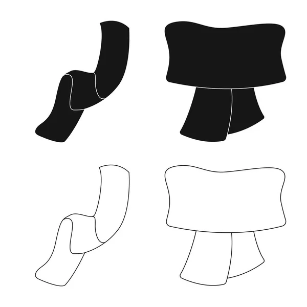 Illustration vectorielle de l'icône écharpe et châle. Collection de foulard et accessoire stock symbole pour web . — Image vectorielle