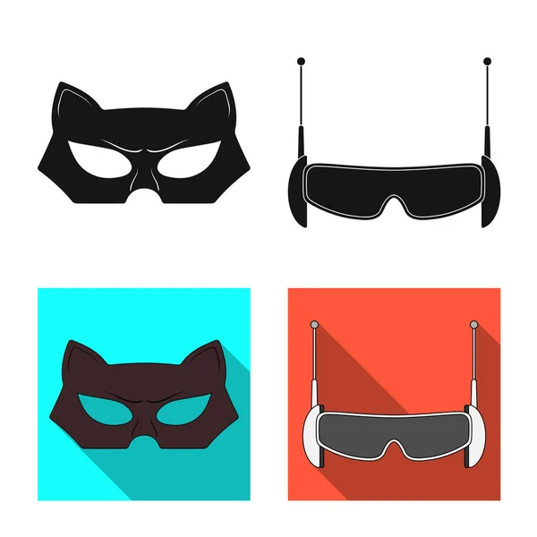 Изолированный объект героя и логотип маски. Коллекция героев и супергероев . — стоковый вектор