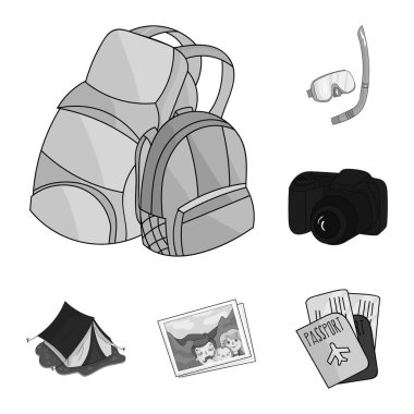 Set koleksiyonu tasarım için aile tatil tek renkli simgeler. Rekreasyon ve ekipmanları. vektör simge stok web çizimi.