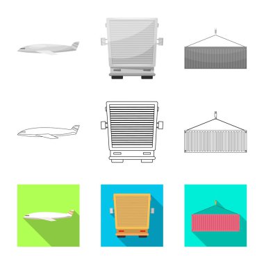 Eşya ve kargo simge vektör tasarımı. Ürünler ve ambar stok vektör çizim.