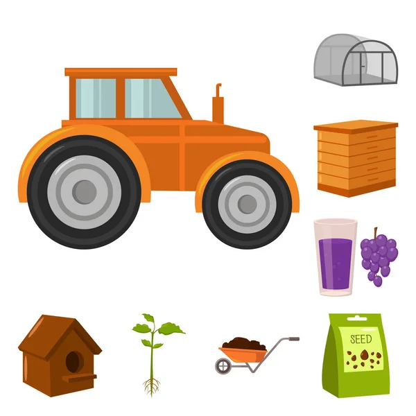 Ferme et jardinage icônes de bande dessinée dans la collection ensemble pour la conception. Agritourisme et équipement symbole vectoriel stock illustration web . — Image vectorielle