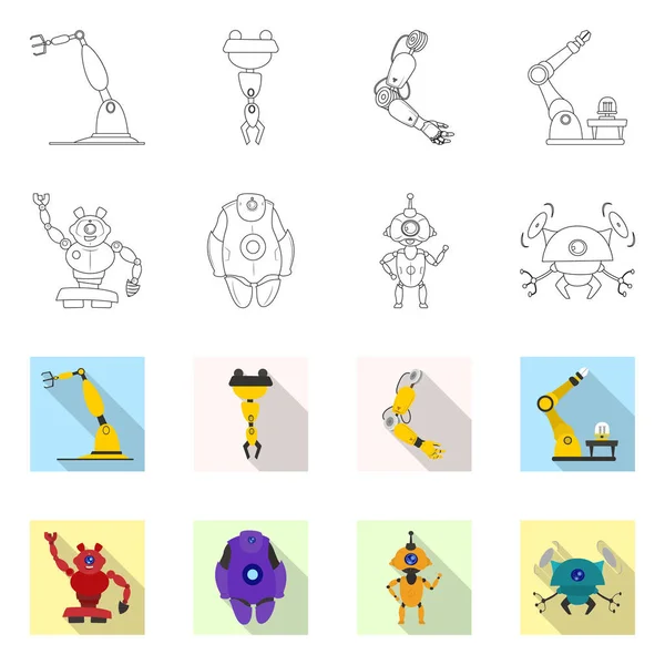 Ilustración Vectorial Robot Símbolo Fábrica Conjunto Robot Vector Espacial Icono — Archivo Imágenes Vectoriales