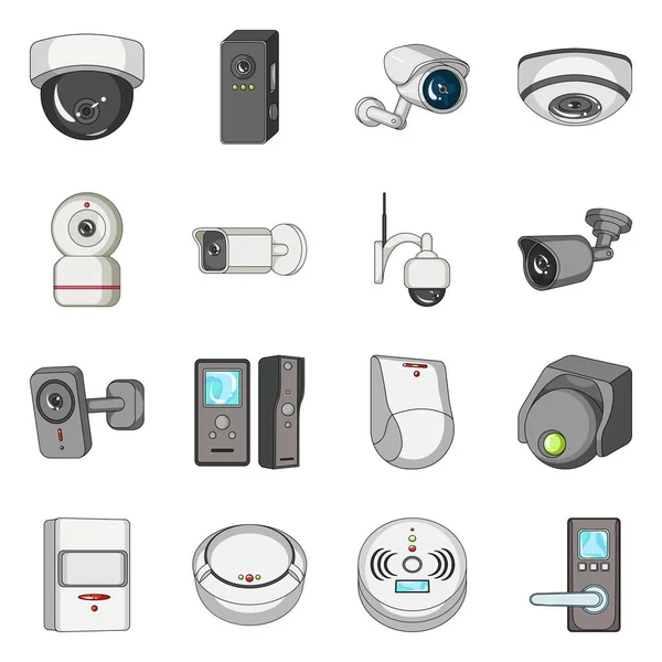 Objeto aislado de cctv y el signo de la cámara. Conjunto de cctv y vector de sistema icono para stock . — Vector de stock