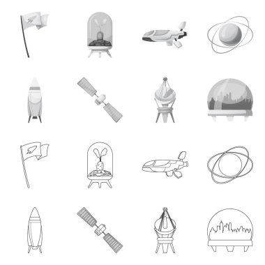 Mars ve uzay simge yalıtılmış nesne. Mars ve gezegen vektör simgesini hissenin koleksiyonu.