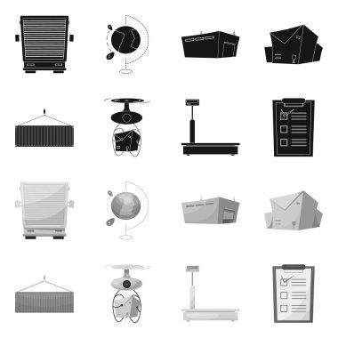 Yalıtılmış nesne mal ve kargo sembolü. Ürünler ve ambar stok vektör çizim.