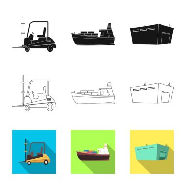 Eşya ve kargo simge vektör tasarımı. Ürünler ve ambar stok vektör çizim.