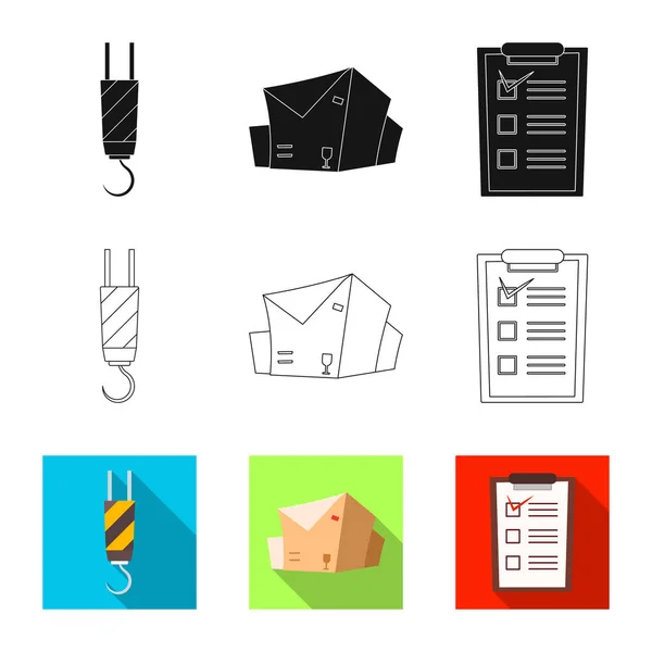 Isolé objet de marchandises et de fret signe. Collecte de marchandises et symbole de stock d'entrepôt pour le web . — Image vectorielle
