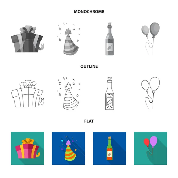 Διανυσματική σχεδίαση εικονίδιο πάρτι και γενέθλια. Συλλογή του Κόμματος και γιορτή σύμβολο μετοχής για το web. — Διανυσματικό Αρχείο