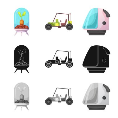 Mars'ın illüstrasyon vektör ve işareti alanı. Mars ve hisse senedi için gezegen vektör simge kümesi.