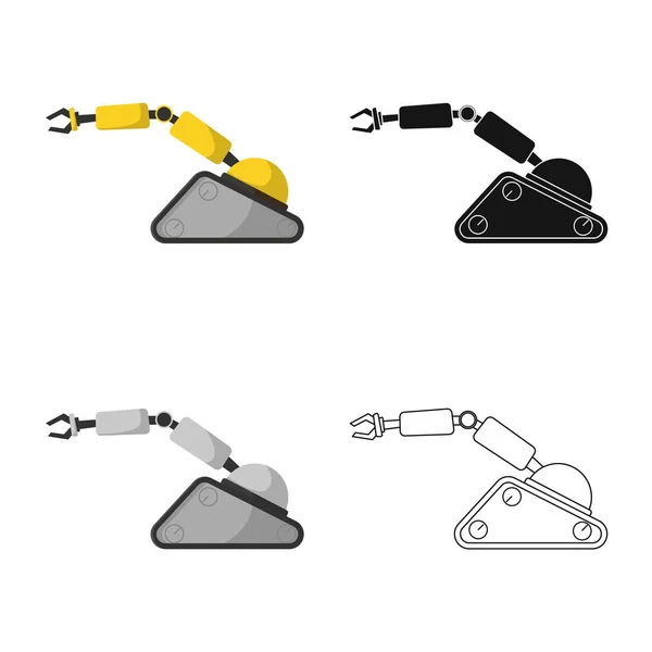 Illustrazione vettoriale dell'icona del robot e della fabbrica. Raccolta di icone vettoriali robot e spaziali per magazzino . — Vettoriale Stock