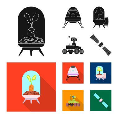 Mars ve uzay simge vektör tasarımı. Mars ve gezegen vektör simgesini hissenin koleksiyonu.