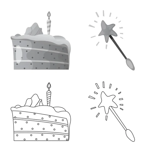 Vektor-Illustration von Party und Geburtstagssymbol. Set von Party und Feier Aktien Vektor Illustration. — Stockvektor