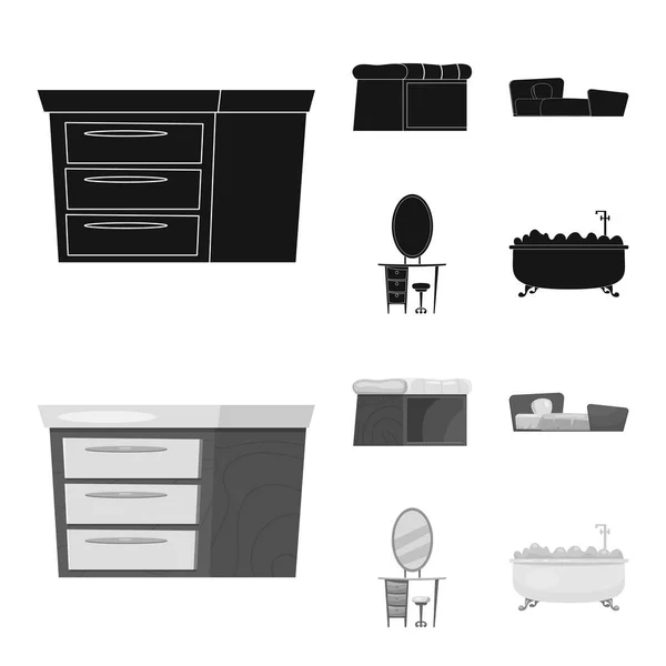 Objet isolé de mobilier et icône de l'appartement. Collection de meubles et de la maison stock symbole pour le web . — Image vectorielle