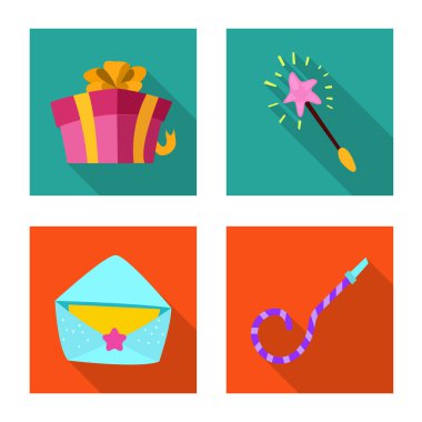 Parti ve Doğum işareti vektör tasarımı. Hisse senedi için kutlama ve parti vektör simge topluluğu.