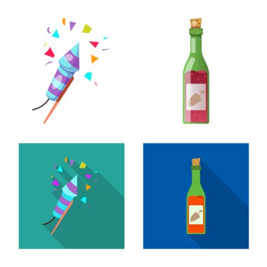 Parti ve Doğum günü simge vektör Illustration. Parti ve kutlama hisse senedi vektör çizim seti.