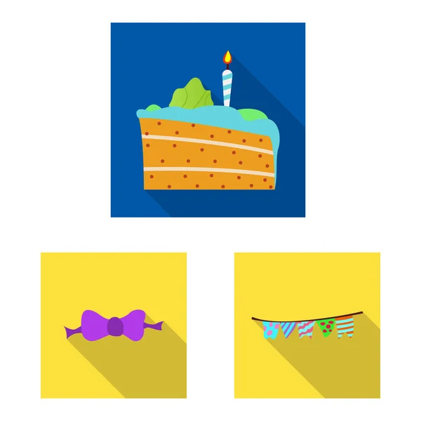 Design vetorial de festa e ícone de aniversário. Coleção de festa e símbolo de estoque de celebração de web . — Vetor de Stock