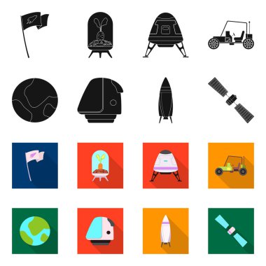 Mars ve uzay logo vektör Illustration. Mars ve dünya hisse senedi vektör çizim.