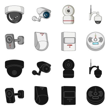 Cctv ve kamera logo vektör Illustration. Cctv ve sistem hisse senedi simgesi için web topluluğu.