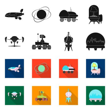 Mars'ın tasarım vektör ve işareti alanı. Mars ve gezegen hisse senedi simgesi web için set.