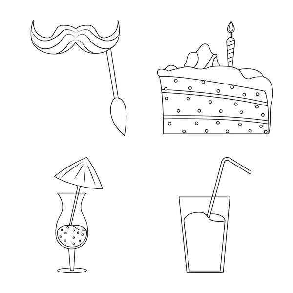 Vektor design av folkpartiet och födelsedag tecken. Uppsättning av fest och firande lager vektorillustration. — Stock vektor