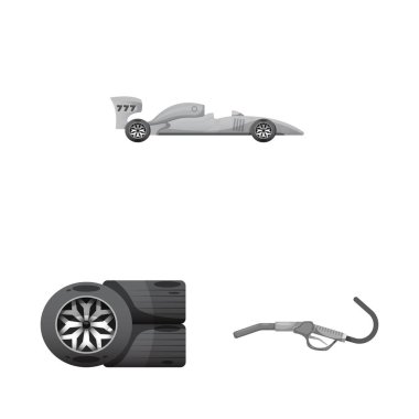 Araba ve ralli simge vektör Illustration. Araba ve yarış hisse senedi simgesi için web topluluğu.