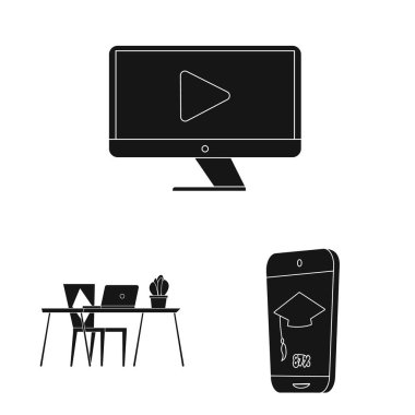 Eğitim ve öğrenme simge vektör tasarımı. Eğitim ve okul hisse senedi simgesi web için set.