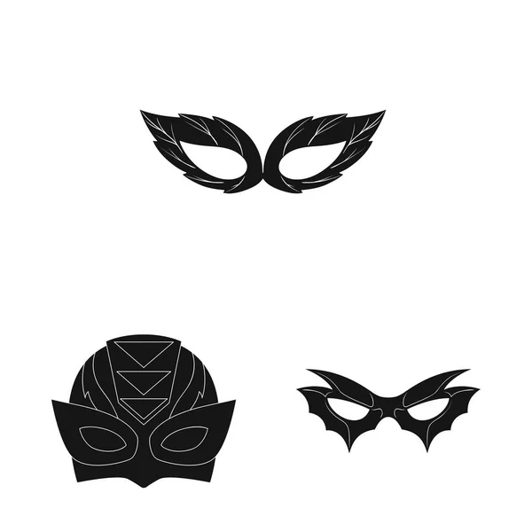 Isolated Object Hero Mask Symbol Collection Hero Superhero Stock Symbol — Stock Vector