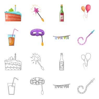 Parti ve Doğum günü simge vektör Illustration. Parti ve kutlama hisse senedi simgesi için web topluluğu.