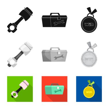 Araba ve ralli sembolü yalıtılmış nesne. Hisse senedi için araba ve yarış vektör simge kümesi.