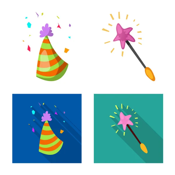 Ізольований об'єкт вечірки та ікони дня народження. Збірка вечірки та символу святкування для Інтернету . — стоковий вектор