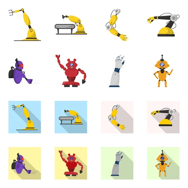 Vektorillustration Roboten Och Fabriken Logotyp Samling Roboten Och Utrymme Aktiesymbol — Stock vektor