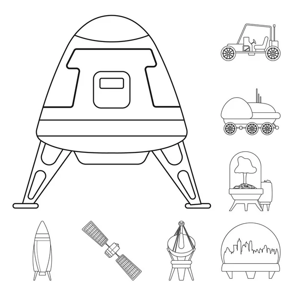 Vektor-Design von Mars und Raumzeichen. Set von Mars und Planeten-Vektor-Symbol für Aktien. — Stockvektor