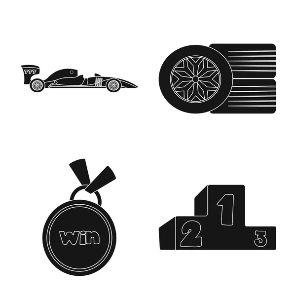 Illustrazione vettoriale di auto e rally icona. Serie di auto e corsa stock vettoriale illustrazione . — Vettoriale Stock