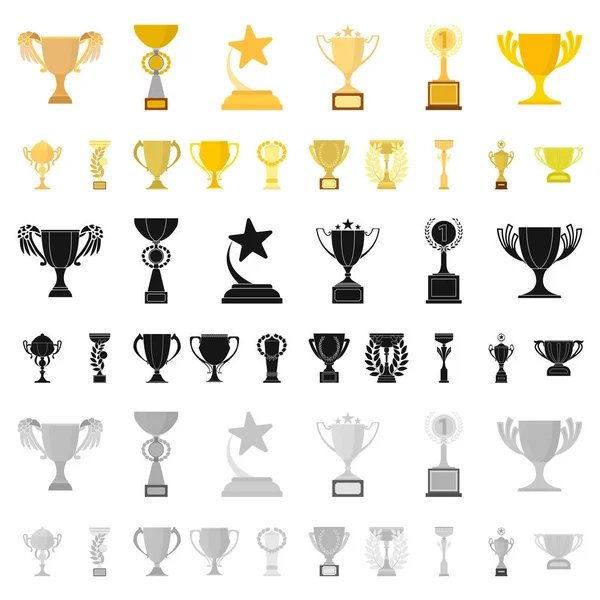 Iconos de dibujos animados Copa de Oro en la colección de conjuntos para el diseño. Ganadores Copa vector símbolo stock web ilustración . — Vector de stock