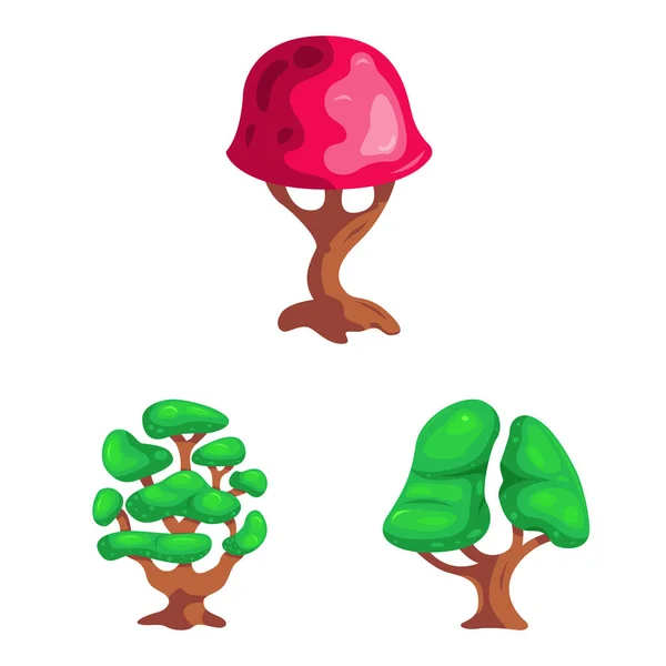 Objeto aislado del icono del árbol y la naturaleza. Conjunto de árbol y corona vector de stock ilustración . — Vector de stock