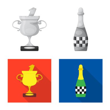 Araba ve ralli simge vektör Illustration. Araba ve yarış hisse senedi vektör çizim seti.