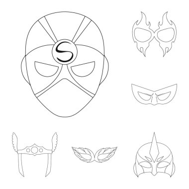 Kahraman ve maske simgesinin vektör tasarımı. Kahraman topluluğu ve hisse senedi için süper kahraman vektör simgesi.