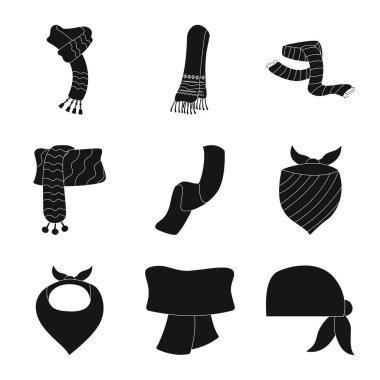 Eşarp ve şal logo vektör Illustration. Eşarp ve web için aksesuar hisse senedi simgesi.