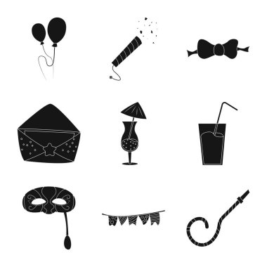 Parti ve Doğum günü simge vektör Illustration. Hisse senedi için kutlama ve parti vektör simge topluluğu.