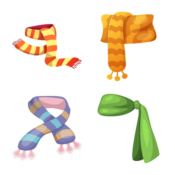 Векторный дизайн логотипа шарфа и шали. Коллекция векторных иллюстраций шарфов и аксессуаров . — стоковый вектор