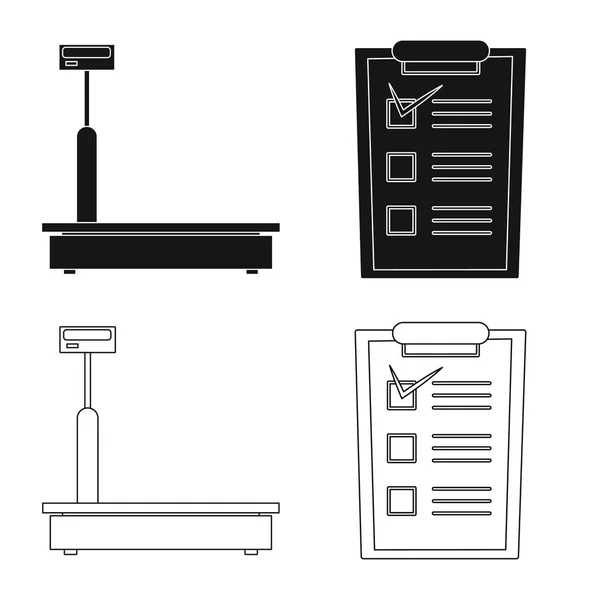 Vektor-Design von Waren und Frachtzeichen. Sammlung von Waren und Lagerhaus-Vektor-Symbol für Aktien. — Stockvektor