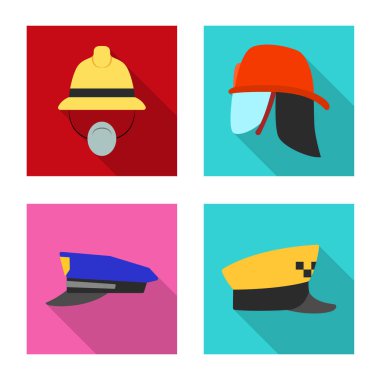 Şapkalar ve kap işareti tasarımını vektör. Şapkalar ve aksesuar hisse senedi vektör çizim.