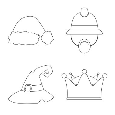 Şapkalar ve kap logo vektör tasarımı. Şapkalar ve aksesuar hisse senedi vektör çizim.