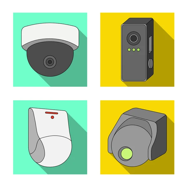 Vektor-Illustration von cctv und Kamera-Symbol. Set von cctv und System-Vektor-Symbol für Aktien. — Stockvektor