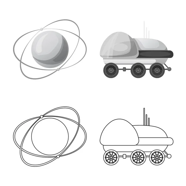 火星とスペース記号の孤立したオブジェクト。火星と地球 web 株式記号のコレクション. — ストックベクタ